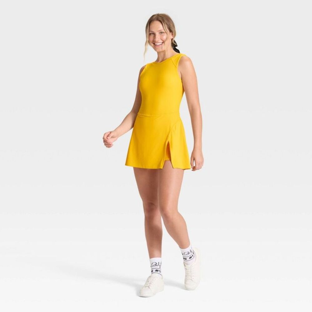 JoyLab Yellow Sleeveless Skort Romper - Picture 3 of 4